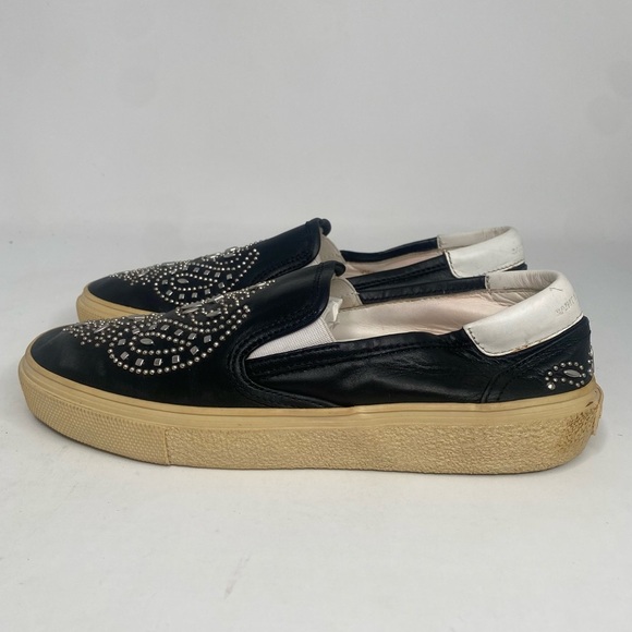 Saint Laurent Bandana Studded Leather Skate Shoes Noir size 36.5 - Picture 3 of 10